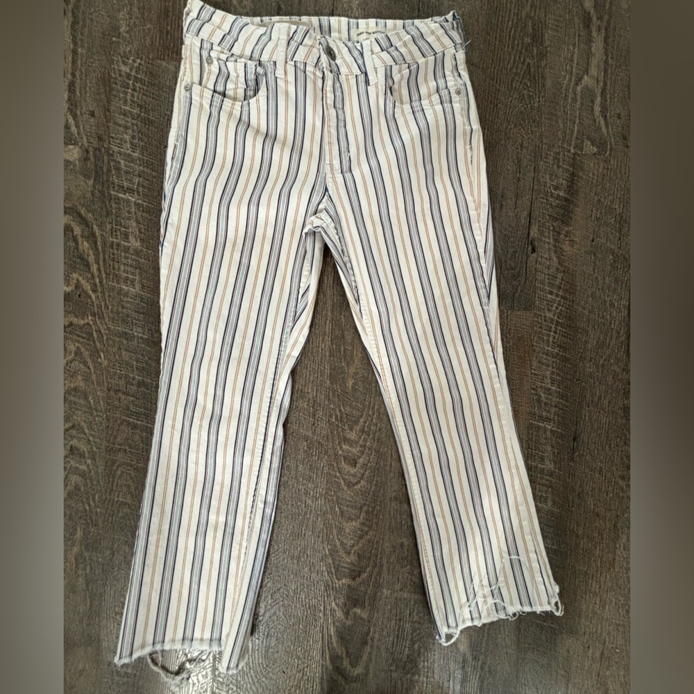 Anthropologie Pilcro the letterpress  Striped Boot Cut Jeans